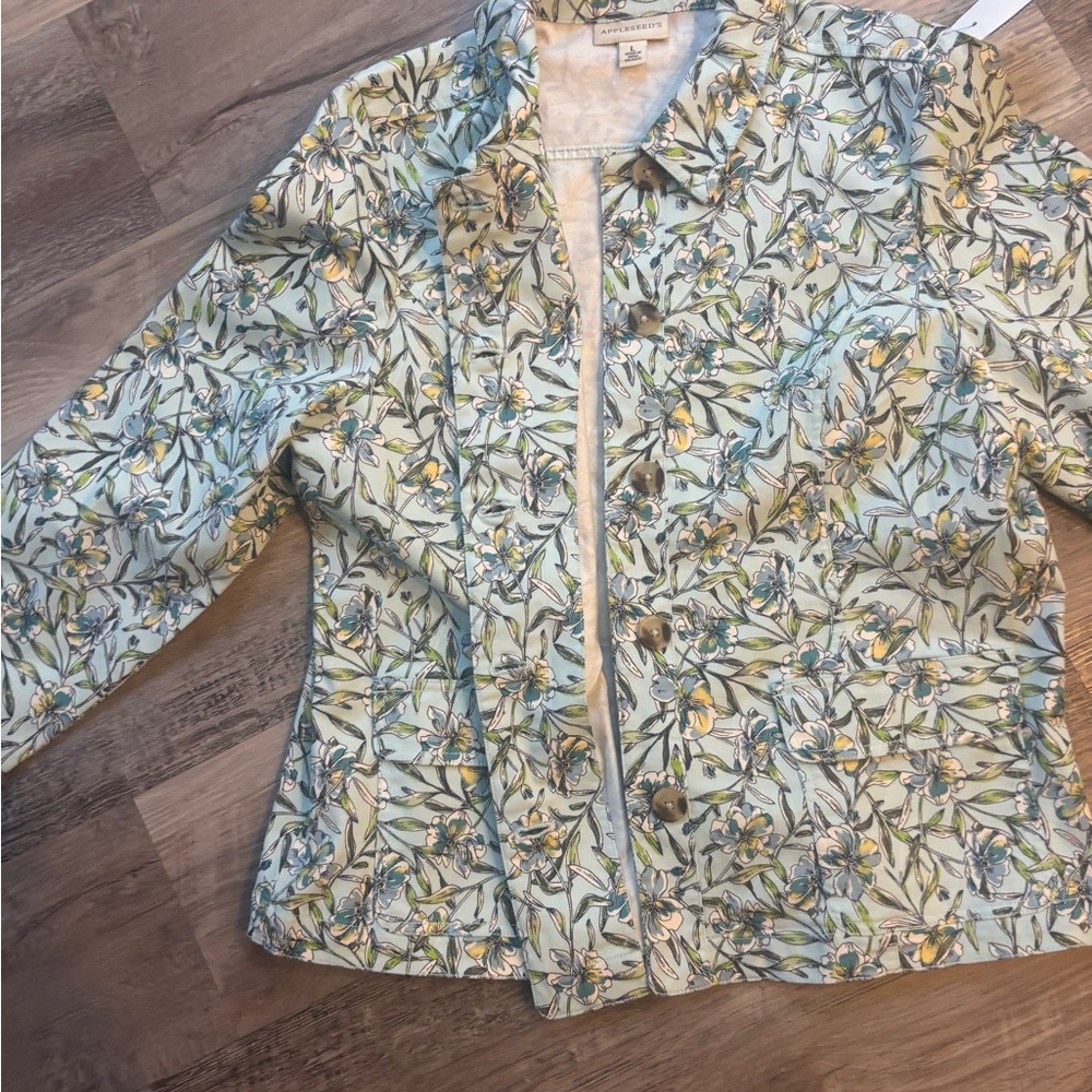 Appleseed's Blue Floral Women's Blazer